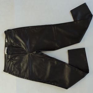 Social Standard by Sanctuary Faux Leather Ankle Skinny Pants 10 Black